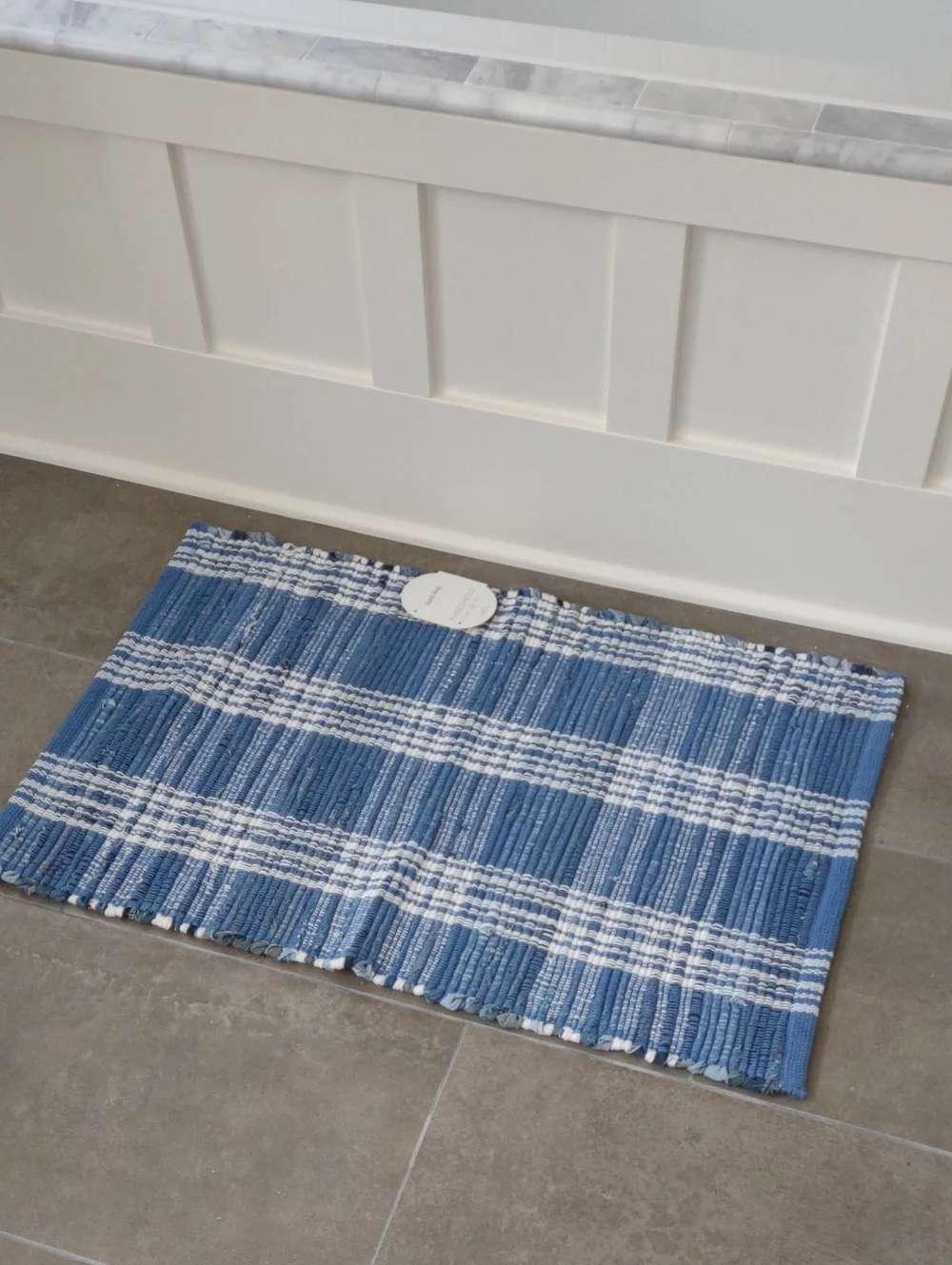 Rug 100% Cotton 20”x 30” Fiber Arts Style Blue Throw Rug New Target Threshold